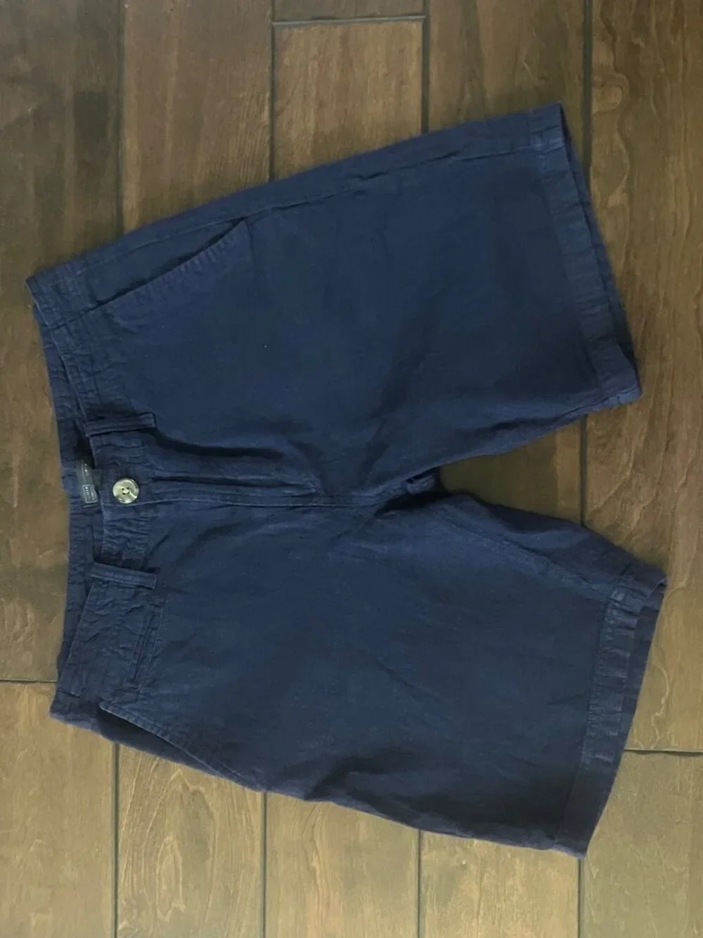 14th & Union Linen 8in Shorts - Slim Fit Men's Size 30 - Navy & Tan